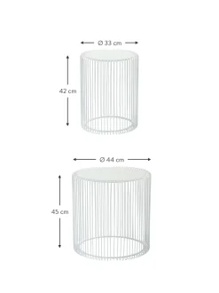 Set De Mesas De Centro Wire, 2 Pzas., Tablero De Cristal