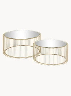 Set De Mesas De Centro Wire, 2 Uds., Tablero De Vidrio