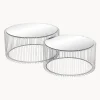 Set De Mesas De Centro Wire, 2 Uds., Tablero De Vidrio