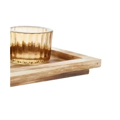 Set De Portavelas Con Bandeja De Madera Homa, 6 Pzas.