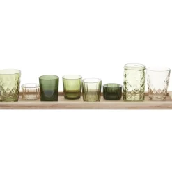 Set De Portavelas De Vidrio Wibke, 9 Pzas.