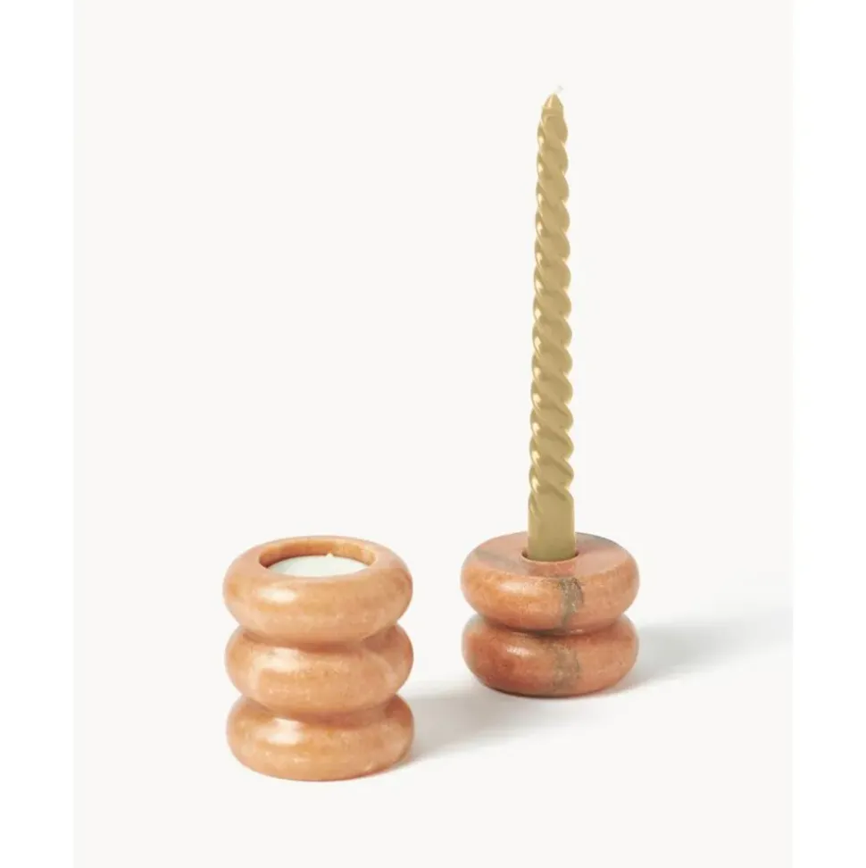Set De Portavelas Y Candelabros 2En1 De Marmol Orta, 2 Uds.