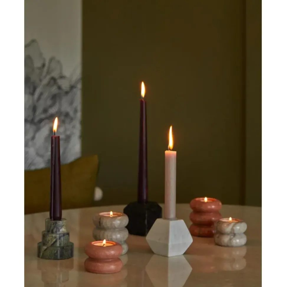 Set De Portavelas Y Candelabros 2En1 De Marmol Orta, 2 Uds.