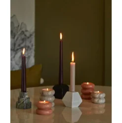 Set De Portavelas Y Candelabros 2En1 De Marmol Orta, 2 Uds.