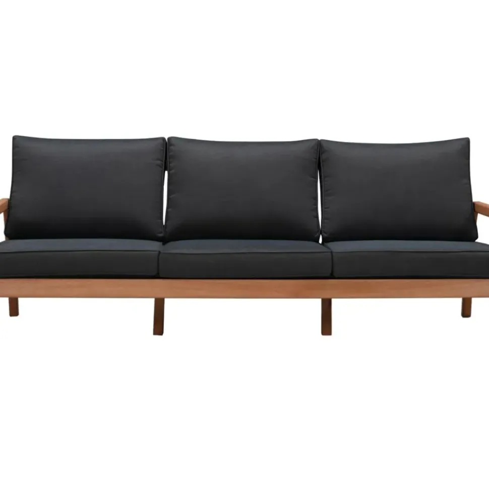 Set Lounge Para Exterior De Madera De Eucalipto Bergen, 4 Pzas.