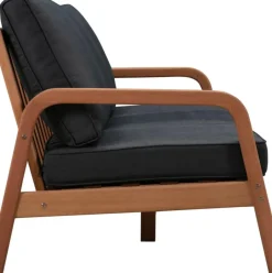 Set Lounge Para Exterior De Madera De Eucalipto Bergen, 4 Pzas.