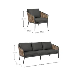 Set Lounge Para Exterior Maribela, 3 Pzas.