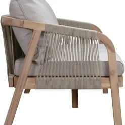 Set Lounge Para Exterior De Madera De Acacia Lu, 4 Pzas.