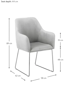 Silla Con Reposabrazos De Terciopelo Isla