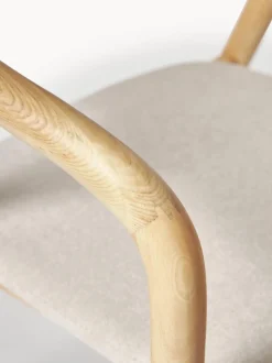 Silla Con Reposabrazos De Madera Con Asiento Tapizado Angelina