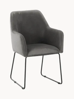 Silla Con Reposabrazos De Terciopelo Isla