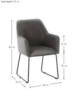 Silla Con Reposabrazos De Terciopelo Isla