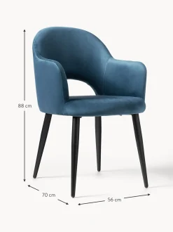 Silla Con Reposabrazos De Terciopelo Rachel