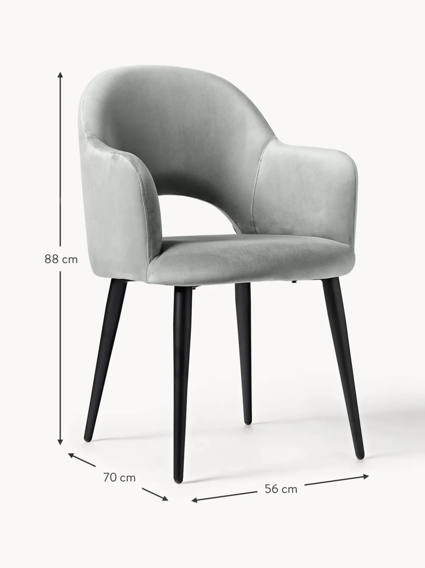 Silla Con Reposabrazos De Terciopelo Rachel