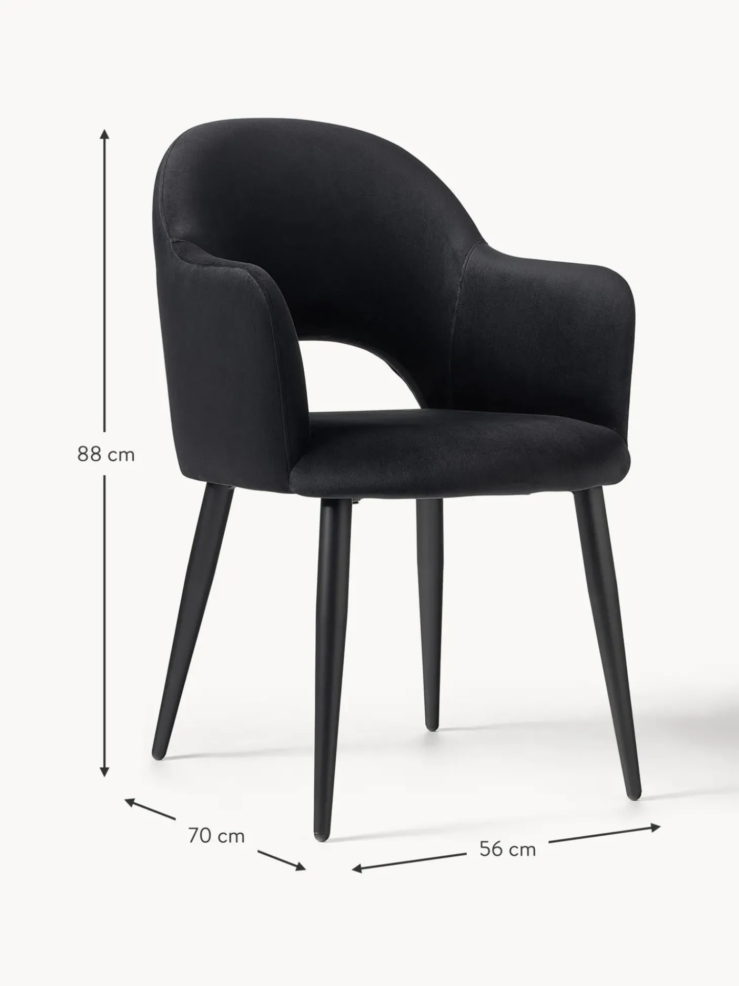 Silla Con Reposabrazos De Terciopelo Rachel