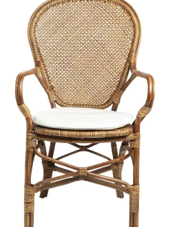 Silla Con Reposabrazos De Ratan Edelina