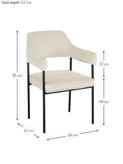 Silla Con Reposabrazos De Terciopelo Zoe