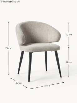 Silla Con Reposabrazos De Tejido Boucle Celia