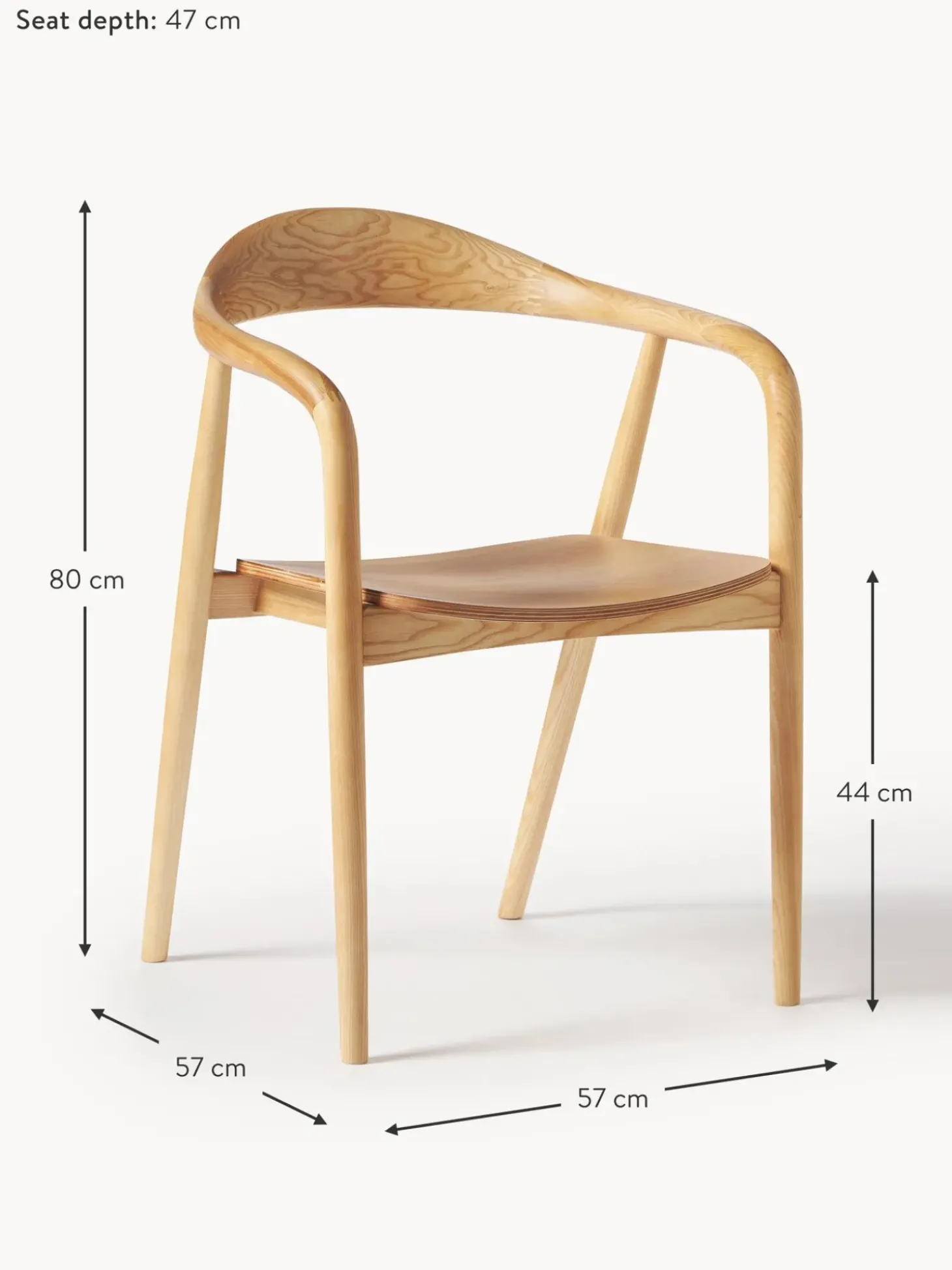 Silla Con Reposabrazos De Madera Angelina