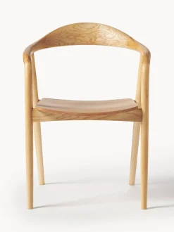 Silla Con Reposabrazos De Madera Angelina