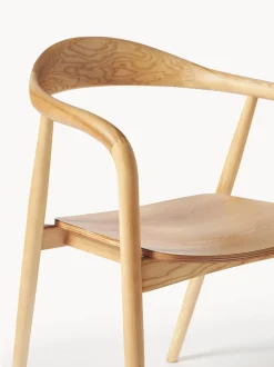 Silla Con Reposabrazos De Madera Angelina