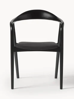 Silla Con Reposabrazos De Madera Con Asiento Tapizado Angelina