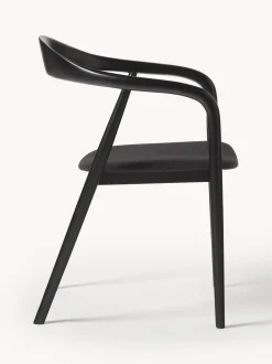 Silla Con Reposabrazos De Madera Con Asiento Tapizado Angelina