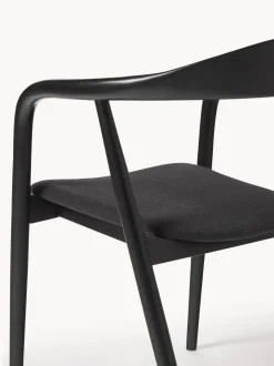 Silla Con Reposabrazos De Madera Con Asiento Tapizado Angelina