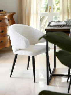 Silla Con Reposabrazos De Tejido Boucle Celia