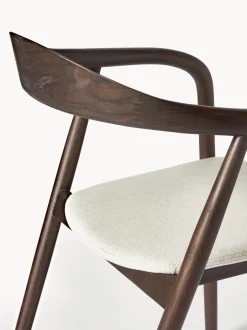 Silla Con Reposabrazos De Madera Con Asiento Tapizado Angelina