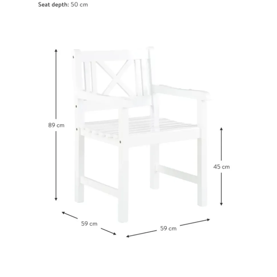 Silla Con Reposabrazos Para Exterior De Madera Rosenborg