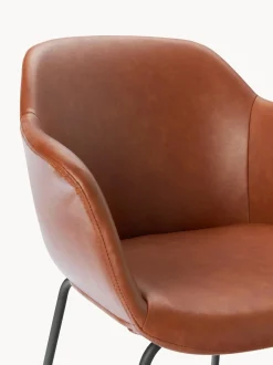 Silla Con Reposabrazos Pequena De Cuero Sintetico Fiji