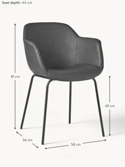 Silla Con Reposabrazos Pequena De Cuero Sintetico Fiji