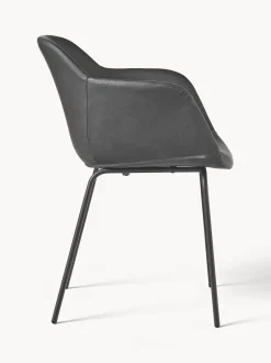 Silla Con Reposabrazos Pequena De Cuero Sintetico Fiji