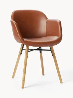 Silla Con Reposabrazos Pequena De Cuero Sintetico Fiji