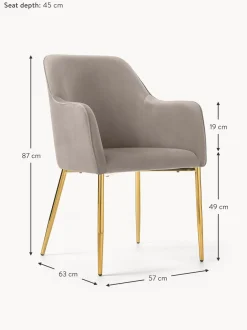 Silla Con Resposabrazos En Terciopelo Ava