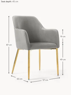 Silla Con Resposabrazos En Terciopelo Ava