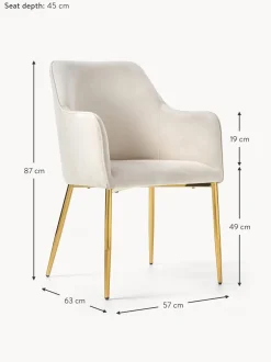 Silla Con Resposabrazos En Terciopelo Ava