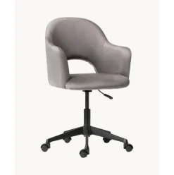 Silla De Oficina Con Reposabrazos De Terciopelo Rachel, Altura Regulable