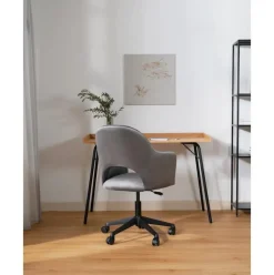 Silla De Oficina Con Reposabrazos De Terciopelo Rachel, Altura Regulable