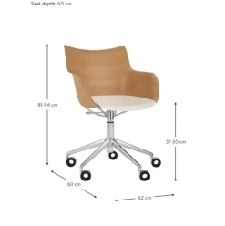 Silla De Oficina Con Reposabrazos Q/Wood, Altura Regulable