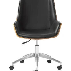 Silla De Oficina De Cuero Sintetico Rouven, Altura Regulable