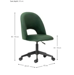 Silla De Oficina De Terciopelo Rachel, Altura Regulable