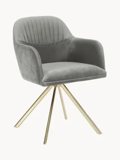 Silla Giratoria Con Reposabrazos De Terciopelo Lola