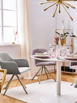 Silla Giratoria Con Reposabrazos De Terciopelo Lola