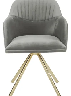 Silla Giratoria Con Reposabrazos De Terciopelo Lola