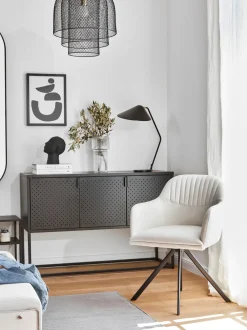 Silla Giratoria Con Reposabrazos Tapizada Lola