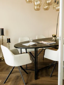 Silla Giratoria Con Reposabrazos Tapizada Lola