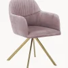 Silla Giratoria Con Reposabrazos De Terciopelo Lola