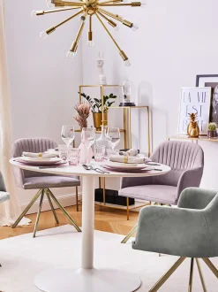 Silla Giratoria Con Reposabrazos De Terciopelo Lola